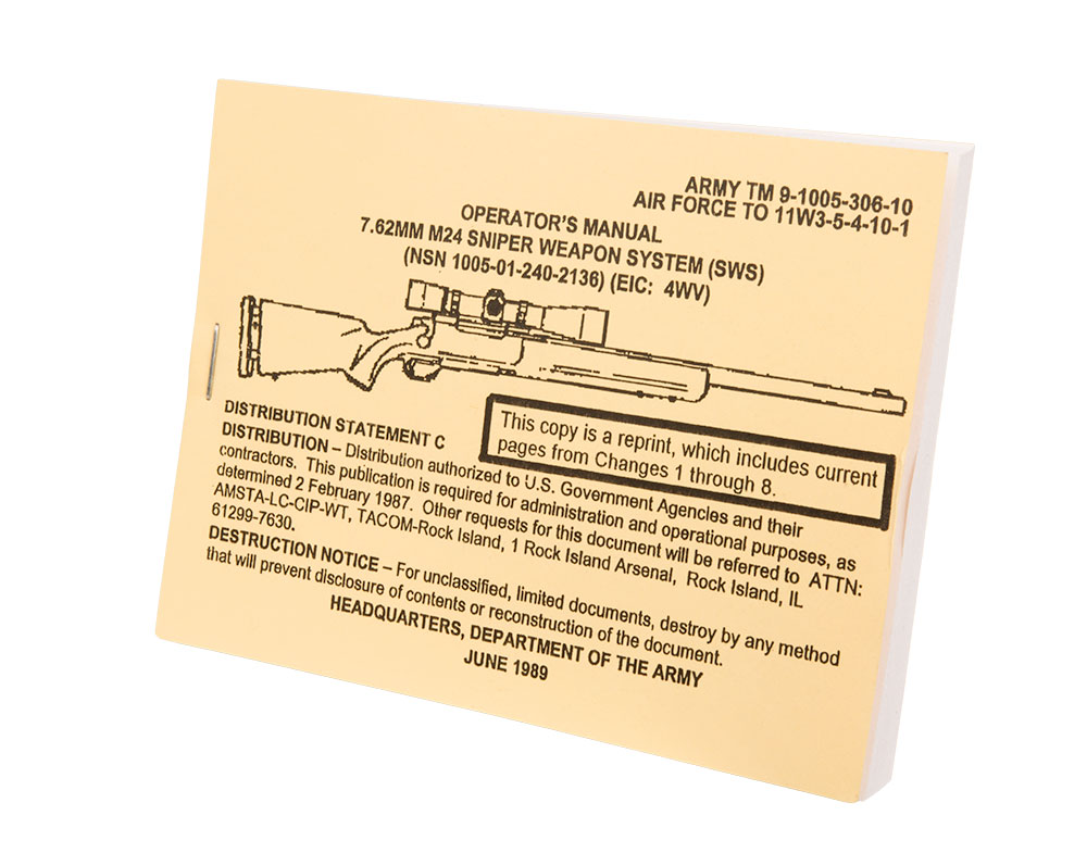 Operator Manual 7.62 M24 Sniper Weapon System SWS